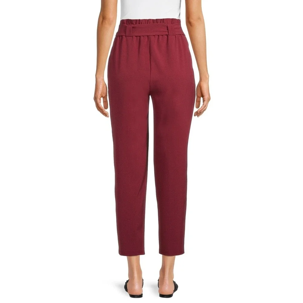 Hanna Nikole Plus Size Cropped Pants Wine 18W New‎ With Tags